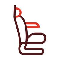 Pilot Seat Thick Line Two Color Icons For Personal And Commercial Use. vector