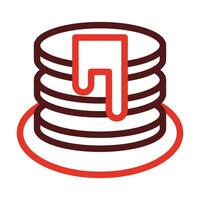 Pancakes Thick Line Two Color Icons For Personal And Commercial Use. vector