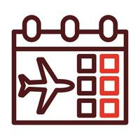 Flight Date Thick Line Two Color Icons For Personal And Commercial Use. vector
