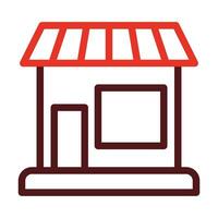 tienda de comestibles Tienda grueso línea dos color íconos para personal y comercial usar. vector