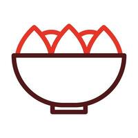 Salad Bowl Thick Line Two Color Icons For Personal And Commercial Use. vector