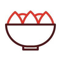 Salad Bowl Thick Line Two Color Icons For Personal And Commercial Use. vector