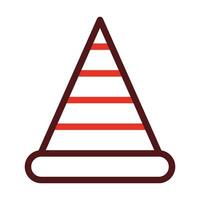 Traffic Cone Thick Line Two Color Icons For Personal And Commercial Use. vector