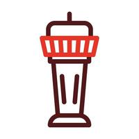 Control Tower Thick Line Two Color Icons For Personal And Commercial Use. vector