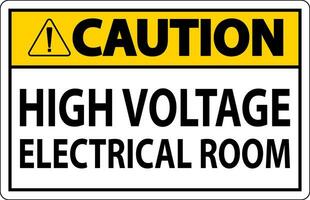 Caution Sign High Voltage - Electrical Room vector