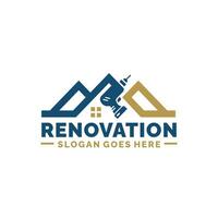 hogar renovación logo diseño vector ilustración