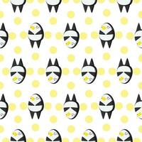 Cute penguins seamless pattern. Vector illustration in cartoon childish style.