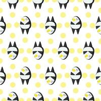 Cute penguins seamless pattern. Vector illustration in cartoon childish style.