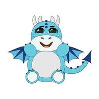 Blue baby Dragon vector illustration, A Blue baby Dragon Vector illustration is a digital artwork depicting a small, young dragon with a blue color scheme