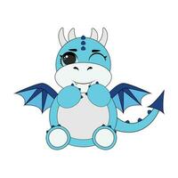 Blue baby Dragon vector illustration, A Blue baby Dragon Vector illustration is a digital artwork depicting a small, young dragon with a blue color scheme