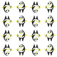 Cute penguins seamless pattern. Vector illustration in cartoon childish style.