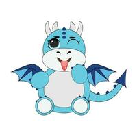 Blue baby Dragon vector illustration, A Blue baby Dragon Vector illustration is a digital artwork depicting a small, young dragon with a blue color scheme