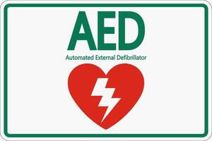 Face Adhesive AED Sign Symbol,label icon on white background vector