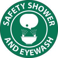 Floor Sign Safety Shower And Eyewash vector