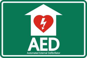 Face Adhesive AED Sign Symbol,label icon on white background vector