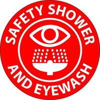 Floor Sign Safety Shower And Eyewash vector