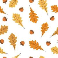 Seamless pattern with autumn leaves in orange, beige, brown and yellow. Perfect for wallpaper, gift paper, template fill, web page background, autumn greeting cards. vector