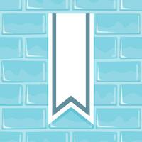 Cartoon Ice Wall of Blue Color with Hanging Pennant Square Seamless Pattern vector