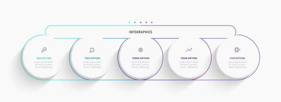 Vector Infographic label design template with icons and 5 options or steps. Can be used for process diagram, presentations, workflow layout, banner, flow chart, info graph.