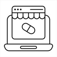 online pharmacy line icon design style vector
