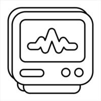 ecg línea icono diseño estilo vector