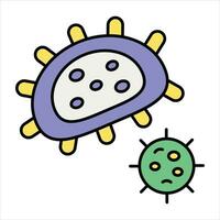 bacteria color icon design style vector