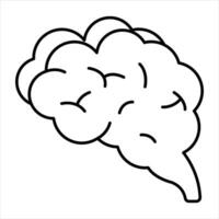 brain line icon design style vector