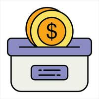 dólar color contorno icono diseño estilo vector