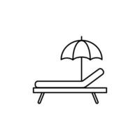 beach chair outline style vector icon