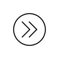 Right arrow outline style icon vector