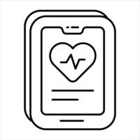 health app line icon design style vector