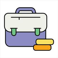 briefcase color outline icon design style vector