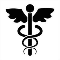 caduceo glifo icono diseño estilo vector