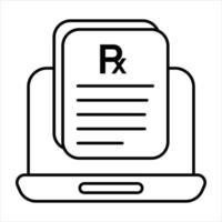 prescription line icon design style vector