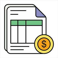 invoice color outline icon design style vector