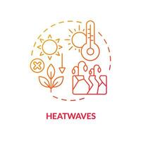 Gradient heatwave icon representing heatflation concept, isolated vector, thin line illustration of global warming impact. vector