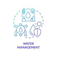 Gradient water management icon representing heatflation concept, isolated vector, linear illustration of solutions to global warming. vector