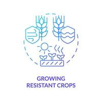 Gradient growing resistant crops icon representing heatflation concept, isolated vector, linear illustration of solutions to global warming. vector