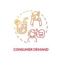 Gradient consumer demand icon representing heatflation concept, isolated vector, thin line illustration of global warming impact. vector