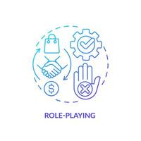 Role playing blue gradient concept icon. Negotiation skills. Training exercise. Service representative. Sales coaching. Round shape line illustration. Abstract idea. Graphic design. Easy to use vector