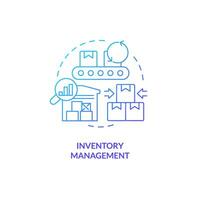 2D gradient inventory management thin line icon concept, isolated vector, illustration representing overproduction. vector