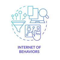 Internet of behaviors blue gradient concept icon. Activity analyzing. Information technology trend abstract idea thin line illustration. Isolated outline drawing vector
