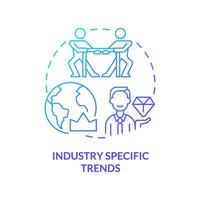 Industry specific trends blue gradient concept icon. Social media. Competitive analysis. Business strategy. Latest trend abstract idea thin line illustration. Isolated outline drawing vector