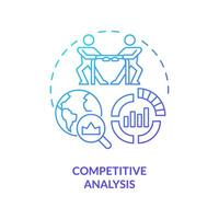 competitivo análisis azul degradado concepto icono. datos investigación. económico crecimiento. estratégico gestión. actuación evaluación resumen idea Delgado línea ilustración. aislado contorno dibujo vector