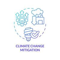 Gradient climate change mitigation icon representing heatflation concept, isolated vector, global warming solution thin line illustration. vector