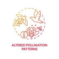 Gradient altered pollination patterns icon representing heatflation concept, isolated vector, linear illustration of global warming impact. vector