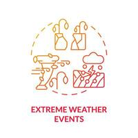 Gradient extreme weather events icon representing heatflation concept, isolated vector, linear illustration of global warming impact. vector