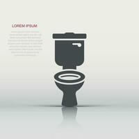 Toilet bowl icon in flat style. Hygiene vector illustration on isolated background. WC restroom sign business concept.