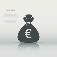 Money bag icon in flat style. Moneybag vector illustration on isolated background. Coin sack sign business concept.