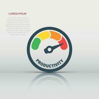 Productivity icon in flat style. Process strategy vector illustration on isolated background. Seo analytics sign business concept.